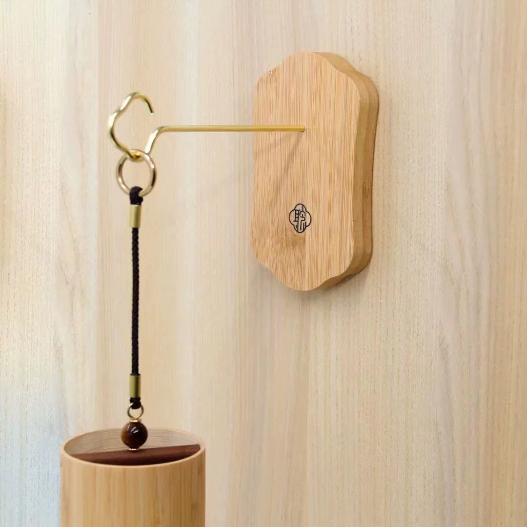 Japanese Style Meditation Wind Chime with Wall Mount Wooden Stand
