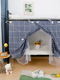Student Dormitory Bed Curtain Mosquito Net Combo with Blackout Privacy for Bunk Beds