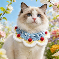 Christmas Knitted Pet Scarf Collar with Bell for Cats and Small Dogs