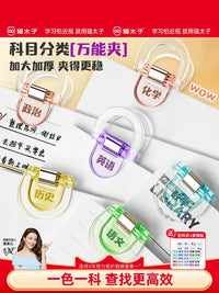 Mao Taizi Transparent Document Clips for Students, Assorted Colors, Paper Organizer, Cute Triangle Clips