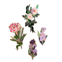 Enamel Iris Flower Brooch Pin for Women, Elegant Floral Lapel Pin Badge