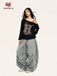 HIPHOP NINJA Women's Jazz Hip Hop Street Dance American Parachute Sports Pants