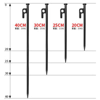 Outdoor Camping Tent Stakes Set with Ropes and Caps, Heavy Duty Windproof Ground Pegs for Canopy and Beach
