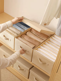 Closet Clothes Organizer Box with Dividers for Sweaters, Pants, and Jeans