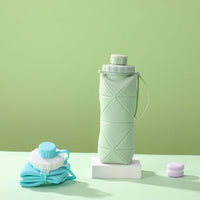 Creative Collapsible Silicone Water Bottle - Large Capacity Outdoor Sports Diamond-Shaped Portable Retractable Anti-Fall Water Cup