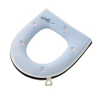 Universal Zippered Toilet Seat Cover for All Seasons, Washable Soft Toilet Cushion for Home Bathroom