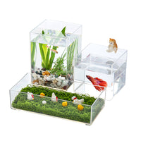 Mini Betta Fish Tank Small Aquarium for Shrimp and Desktop Decor