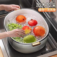 Double-Layer Kitchen Sink Drain Basket for Fruits and Vegetables