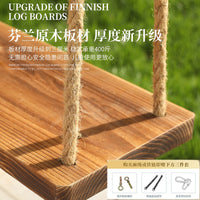 Outdoor Anti-Corrosion Wood Swing Chair for Kids and Adults, Patio Balcony Solid Wood Rocking Chair for Villa