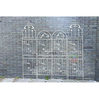 European Style Iron Garden Trellis Panel for Climbing Plants, Extendable Decorative Fence