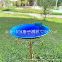 Vintage Iron Bird Feeder & Bath for Garden Decoration