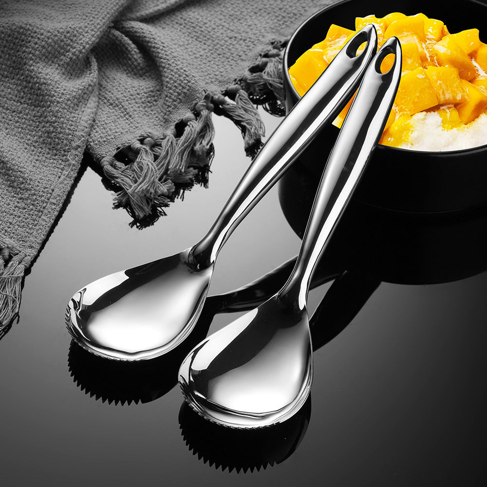 304 Stainless Steel Ice Cream Scoop Shaved Ice Spoon Long Handle Shaved Ice Shovel