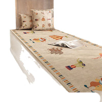 Cartoon Pattern Bay Window Cushion, All-Season Balcony Seat Pad, Customizable and Washable
