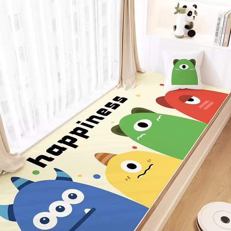 Dopamine Color Flannel Bay Window Mat Non-Slip Balcony Cushion for All Seasons
