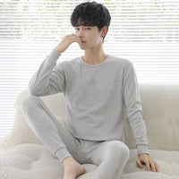 Men's Thermal Underwear Set Thin Fleece Lined De Velvet Base Layer