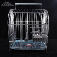 304 Stainless Steel Portable Bird Carrier Cage for Parrots Cockatiels Peonies Sun Conures
