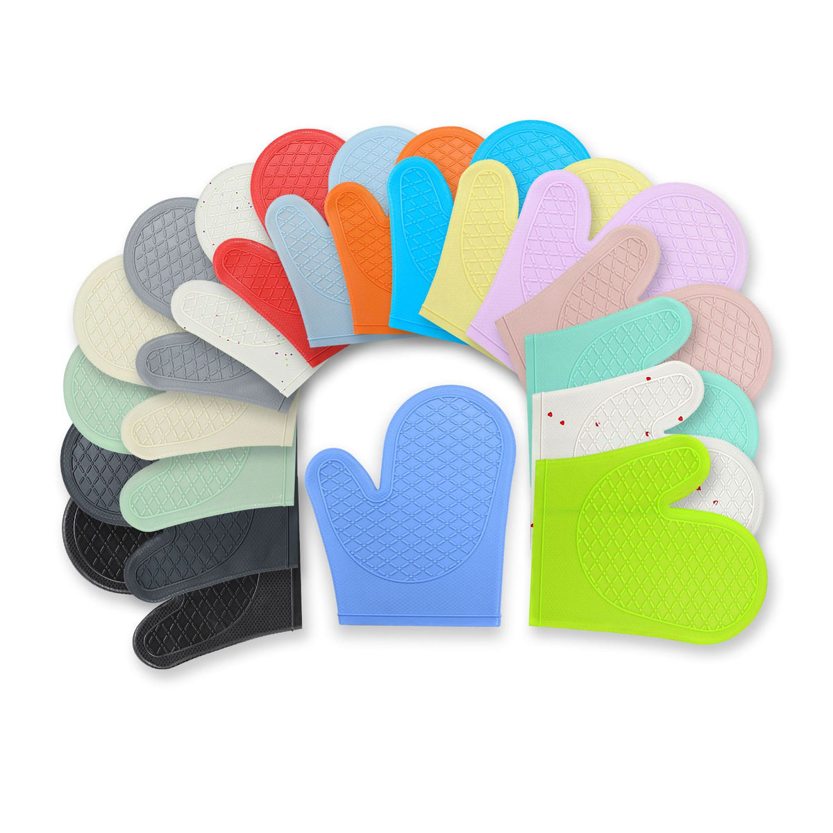 Thickened Silicone Heat Resistant Oven Mitts for Baking and Cooking