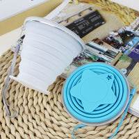 Collapsible Silicone Travel Cup with Cartoon Design - Portable Outdoor Water Bottle