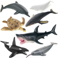 Soft Rubber Marine Animal Figures - Orca, Sea Turtle, Humpback Whale, Octopus