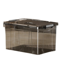 Transparent Storage Bins with Handles for Clothes, Books, Snacks and Home Organization