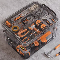 Multi-functional Transparent Portable Tool Storage Box for Home Hardware and Parts