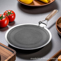Stainless Steel Korean BBQ Grill Pan Non-stick Teppanyaki Plate for Induction Cooktop