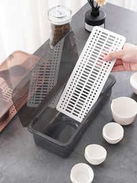 Stackable Dustproof Tea Set Storage Box with Lid for Teacups, Teapots, and Tea Leaves
