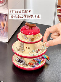 Cute Apple Ceramic Jewelry Organizer Tray for Earrings Bracelets Rings