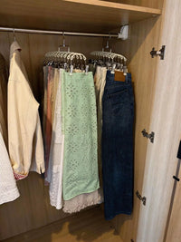 Space-Saving Non-Slip Pants Hangers with Clips for Wardrobe Organization