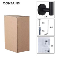 304 Stainless Steel Self-Adhesive Wall Hooks for Bathroom and Kitchen, Punch-Free Round Coat and Hat Hangers