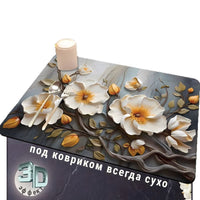 3D Floral Diatomaceous Earth Absorbent Mat for Kitchen, Coffee Machine, Bathroom - Non-Slip & Heat Resistant