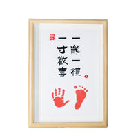 Hollow Photo Frame with Handprint and Footprint Display for Baby's First Birthday, Full Moon, and Hundred Days Celebration