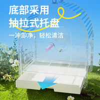 Portable Transparent Bird Carrier Cage for Parakeets Cockatiels Lovebirds Small Birds