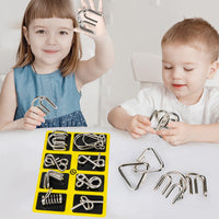 Kids' Educational Interlocking Puzzle Set - 24-Piece Luban Lock and Kongming Lock Brain Teaser Game