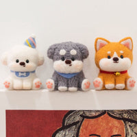 DIY Wool Felt Dog Keychain / Ornament Kit - Bichon Frise & Shiba Inu