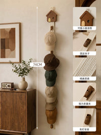 Over-the-Door Hat Rack Wall Mounted Organizer with 8/16 Hooks for Scarves Bags Coats