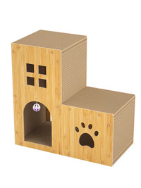 Cat Tree Condo with Scratching Board, Multi-Level Cat Tower with Ladder, Durable Cat Activity Center for Indoor Cats