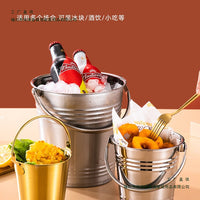 Stainless Steel Ice Bucket for Home Bar KTV Champagne Beer Wine Hotel Supplies Snack Bucket Commercial Use