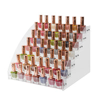 Clear Acrylic Nail Polish Display Stand Multi-layer Trapezoidal Cosmetic Organizer for Lipstick