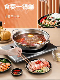 Stainless Steel Hot Pot with Divider, Thickened Shabu Shabu Pot for Induction Cooktop, Home and Commercial Use