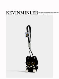 KEVINMINLER Cute Black Cat Plush Keychain Pendant Bag Charm Car Ornament Gift