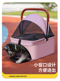 Portable Foldable Pet Carrier with Carbon Steel Handle for Cats and Small Dogs