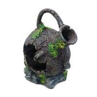 Aquarium Ceramic Hideaway Decor for Cichlids and Shrimp, Vintage Bottle Design