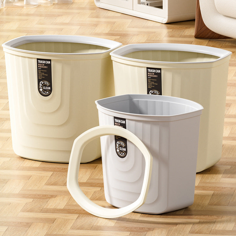 Large Capacity Household Living Room Simple Ins Style Trash Can for Office Bathroom Kitchen Bedroom with Pressure Ring