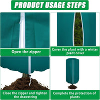 Winter Plant Freeze Protection Cover with Zipper for Fruit Trees, Anti-Insect & Bird Barrier