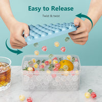 Silicone Sphere Ice Cube Tray Set with Lid, Easy-Release Ice Mold