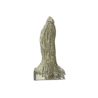Silver Beaded Tassel Pendant Phone Charm Keychain Bag Ornament