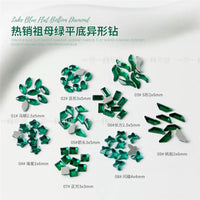 Emerald Green Flat-Back Nail Art Rhinestones for Manicures