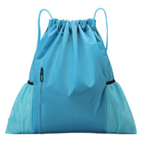 Drawstring Backpack Sports Gym Bag Oxford Cloth with Zipper Pocket for Travel Students Basketball Soccer Shoes