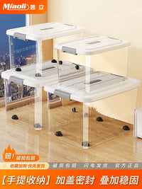 Desktop Transparent Storage Box with Lid for Snacks and Sundries, Dustproof Plastic Organizer Bin